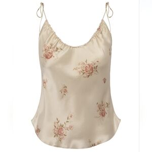 Reformation 100% Silk Strappy Top, Floral